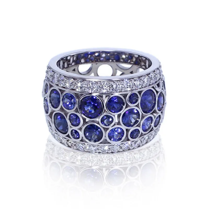 Женские винтажные кольца с синим камнем обручальное роскошное кольцо ювелирные