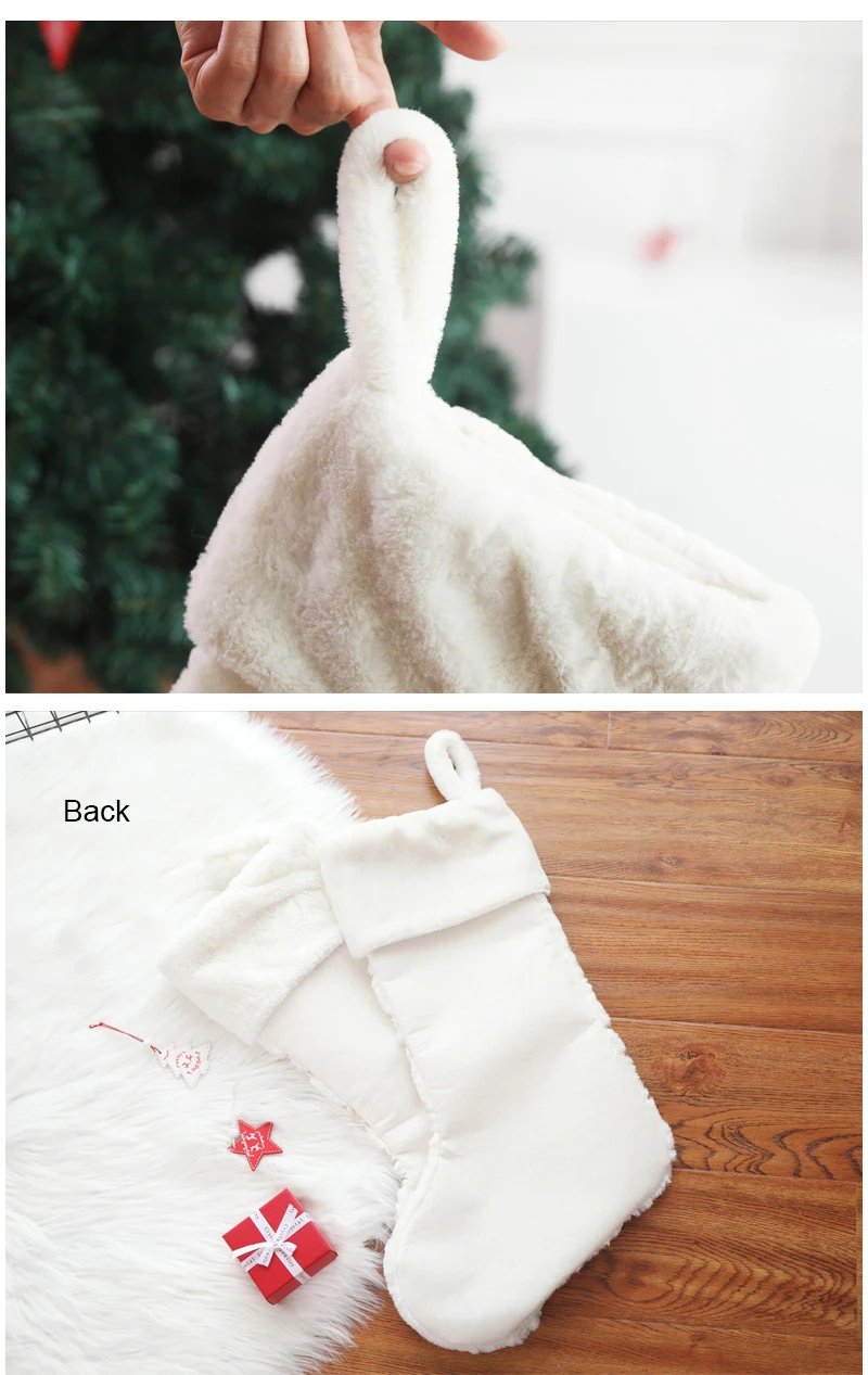 

New Christmas Stocking Christmas Ornaments Super Soft Christmas Stocking Candy Bag Gift Bag Wall Decoration Pendant