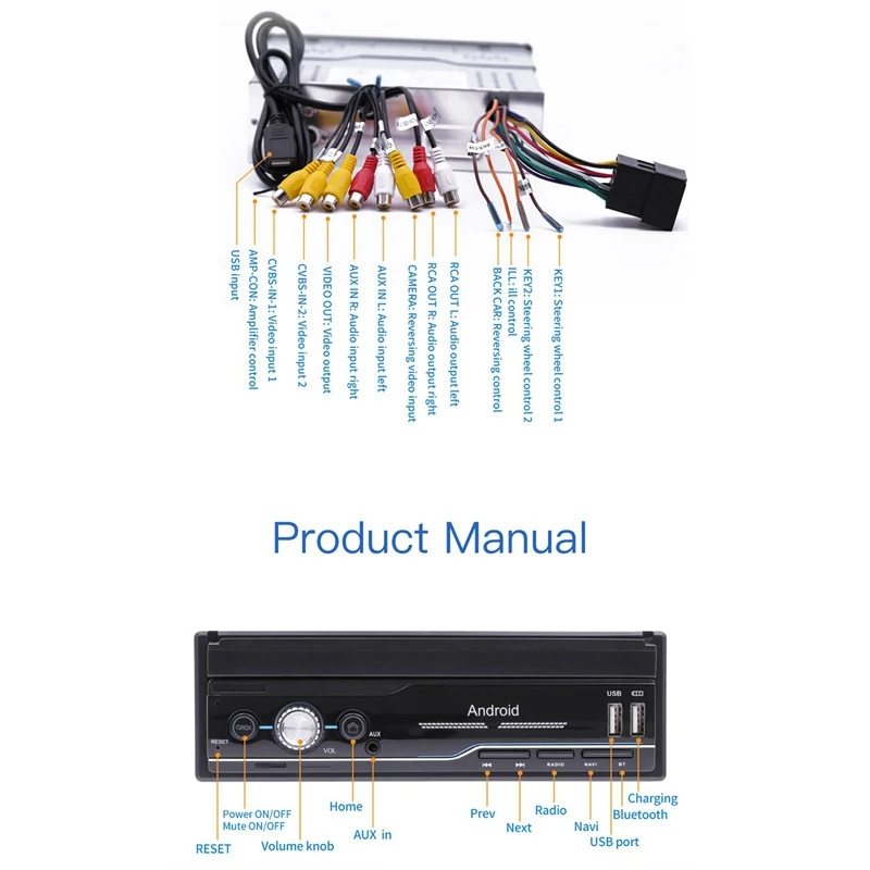 7 дюймов выдвижной пресс-экран автомобиля MP5 плеер Android gps Navig wifi Bluetooth стерео радио