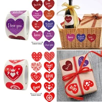 500pcsroll 3 8cm color love heart valentines day stickers romantic label gift wrapping diy decoration stationery sticker