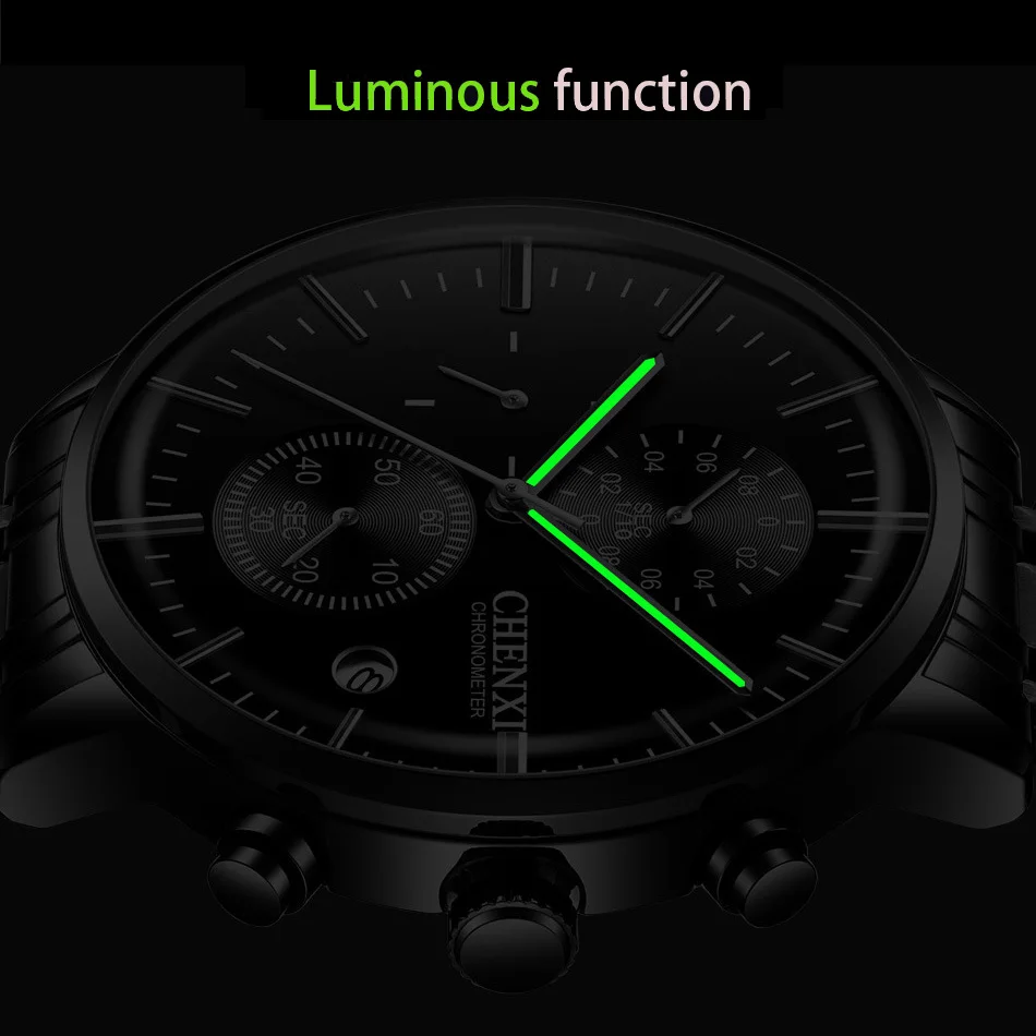 Часы наручные CHENXI мужские с календарем роскошные деловые модные повседневные