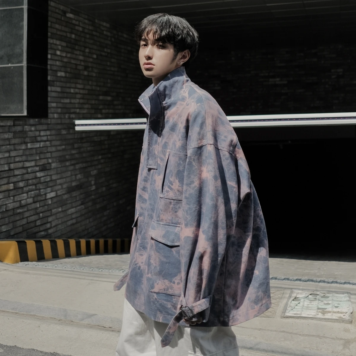 Мужская свободная куртка бомбер ветровка в стиле оверсайз одежда для работы