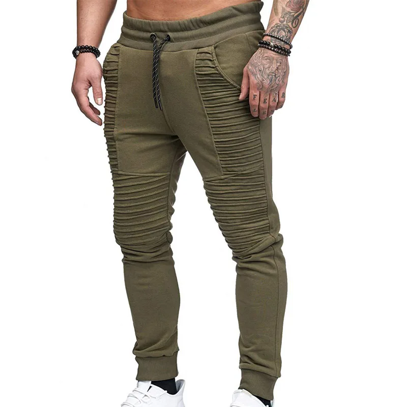 

Men's Fashion Trousers Cotton Striped Design Solid Color Slim Trousers 2021 Spring And Autumn And Winter Casual Sportswear M-4XL