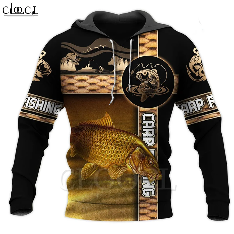 Модные толстовки CLOOCL с животными толстовка 3D принтом Love Fishing худи уличная одежда