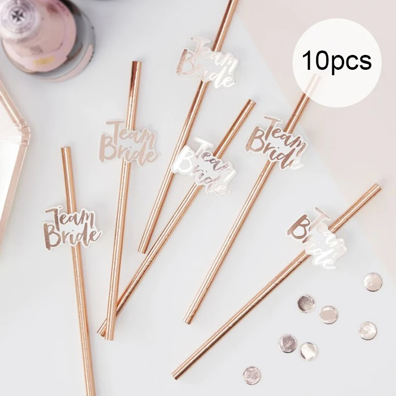 

10 pcs Gold Paper Straws Strip Dot Drinking Straw Disposable Tableware Party Supplies Wedding Birthday Party Decoration Kids