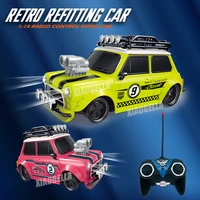 27mhz rc car 118 retro refitting mini car 4 channel remote control car high speed light modified vehicle model car toy for kids