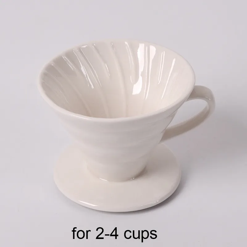 White M V60 стильная кофейная чашка с капельным фильтром 1-4Cups, Перманентная наполняемая кофеварка с отдельной подставкой, керамическая кофейная капельница с двигателем - Цвет: White M