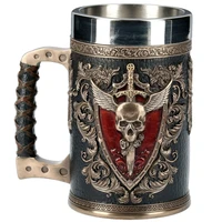 medieval english heritage 3d resin steel tankard coffee beer cup mugs goblet wine glass cup halloween christmas birthday gift