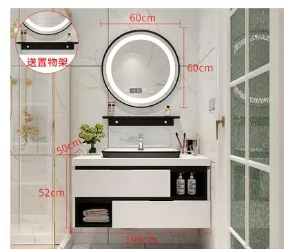 

Modern minimalist bathroom cabinet combination light luxury bathroom washstand washbasin bathroom cabinet set Nordic washstand