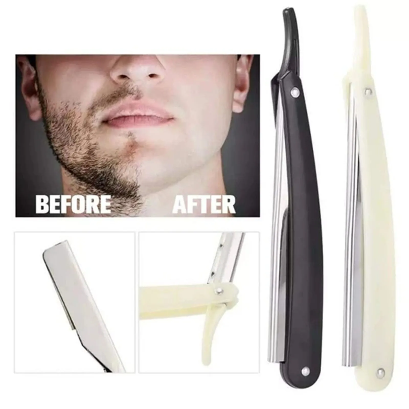 

Men Shaving Barber Tools Hair Razor And Blades Antique Black Folding Shaving Knife Unisex Hair Removal Shaving Knife Haircut#dp4