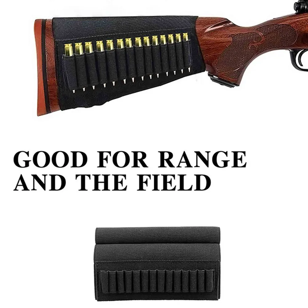 

14 Round Hunting Rifle Buttstock Shell Cartridge Holder Ammo Pouch Holder Hunting Bags Holsters Gun Accessories Military Gear