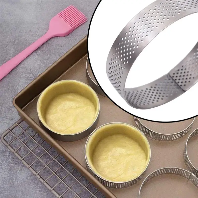 

Round Puff Tower Ring Stainless Steel Ring For Fruit Cake Cake And Mousse Mould Kitchen Baking Mould
