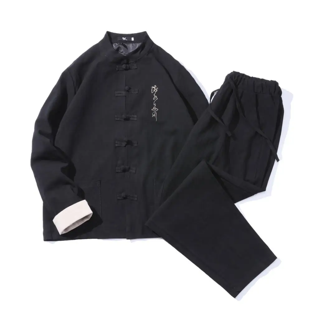 Sinicism Store весенний спортивный костюм с вышивкой для мужчин 2020 мужской льняной