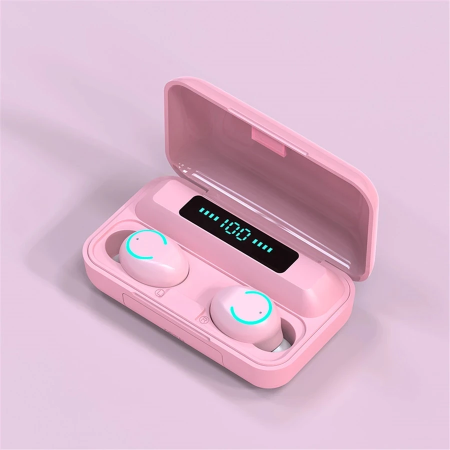 

F9-9Wireless Bluetooth Headset LED Display 5.0 Chinese And English Three-Display Touch Control Mini Sports Universal Earphone