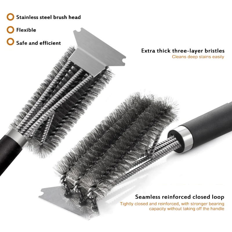 

BBQ Grill Brush and Scraper Best BBQ Cleaner Perfect Tools for All Grill Types, Including Weber, Ideal Barbecue Accessories