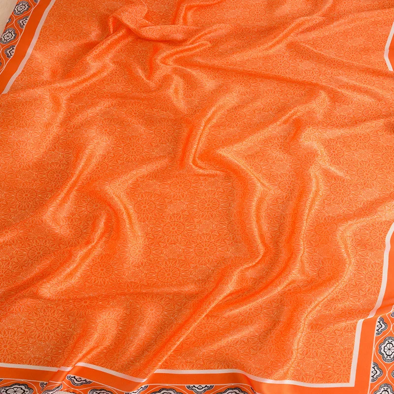 

New style Chinese quality silk Spring summer autumn and winter lady beach silk fashion print shawl women beautiful Head scarf
