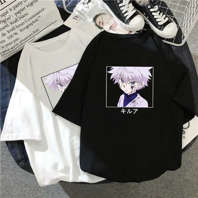 

Новые модные аниме Hunter X Hunter Killua, топы с круглым вырезом, Популярные топы, футболки, футболки с принтом «очень странные дела», оригинальные то...