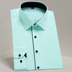 Мужская классическая Базовая рубашка, белая однотонная мягкая формальная деловая рубашка с длинными рукавами, не требует особого ухода, Осень-зима 2019