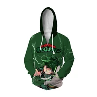anime my hero academia harajuku cosplay costume sweatshirts cartoon men green hoodie