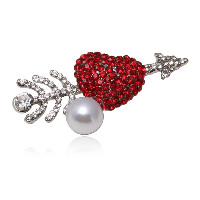 Красные стразы в форме сердца броши с сердечком для женщин и мужчин кристалл