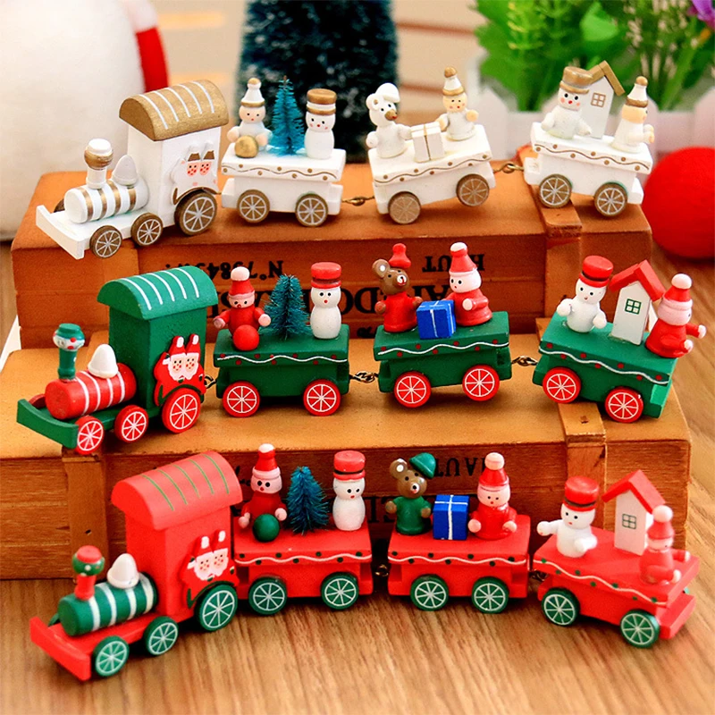 

Christmas decorations Christmas wooden train children kindergarten holiday Christmas gifts Christmas ornaments gifts