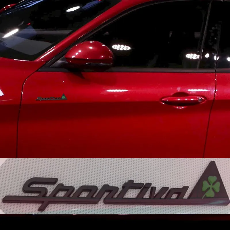 

3D Metal Car Sticker for Sportiva Logo Auto Fender Side Emblem Badge for Alfa Romeo GT Giulia 147 155 156 159 Mito Giulietta 166