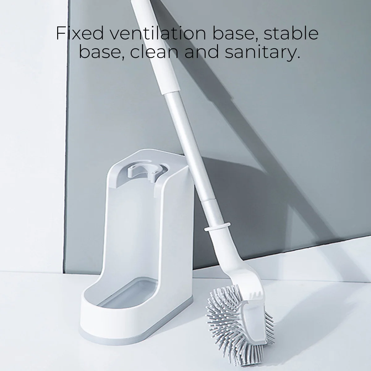 

Silicone Toilet Brush With Holder Set Plastic Toilet Bowl Brush Wall-mounted or Floor-Standing Bathroom Toilet Cleaning Brush