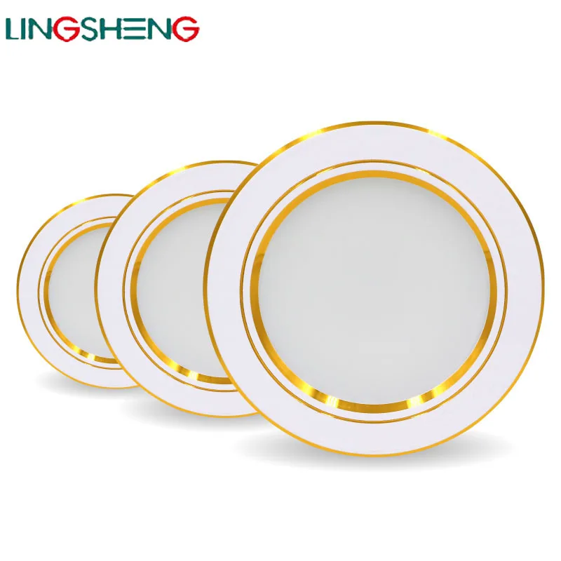 Ультраяркий Круглый Светодиодный точечный светильник 5 Вт 7 12 18 золотой