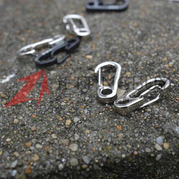 

5pcs Spring Hooks Lock Hole D Shape Carabiner D-Ring Key Chain Keychain Clip Hook Outdoor Climbing Mountaineering Buckle