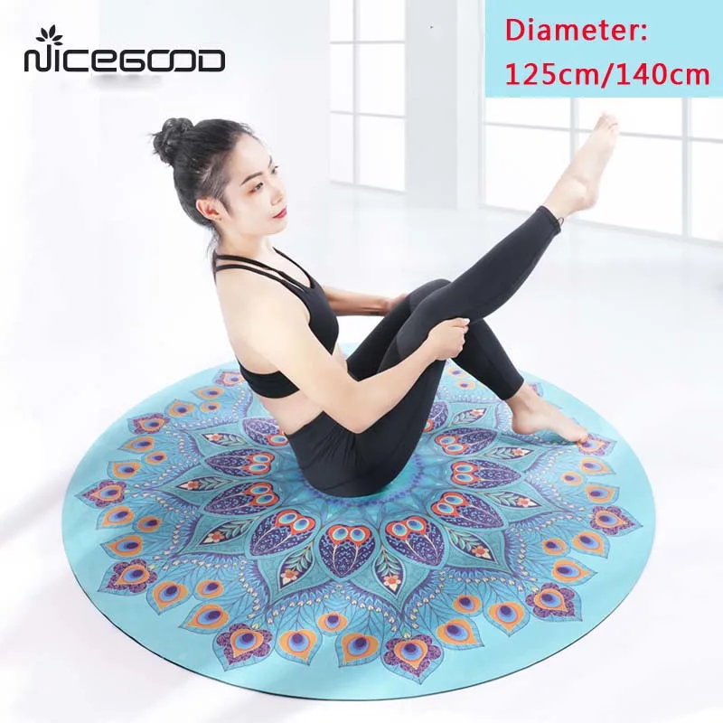 저렴한 125cm 140cm 라운드 요가 매트 스웨이드 미끄럼 방지 휴대용 피트니스 자연 고무 필라테스 패드, 운동 체육관 명상 쿠션 무료 가방 저렴한 125cm 140cm 라운드 요가 매트 스웨이드 미끄럼 방지 휴대용 피트니스 자연 고무 필라테스 패드, 운동 체육관 명상 쿠션 무료 가방