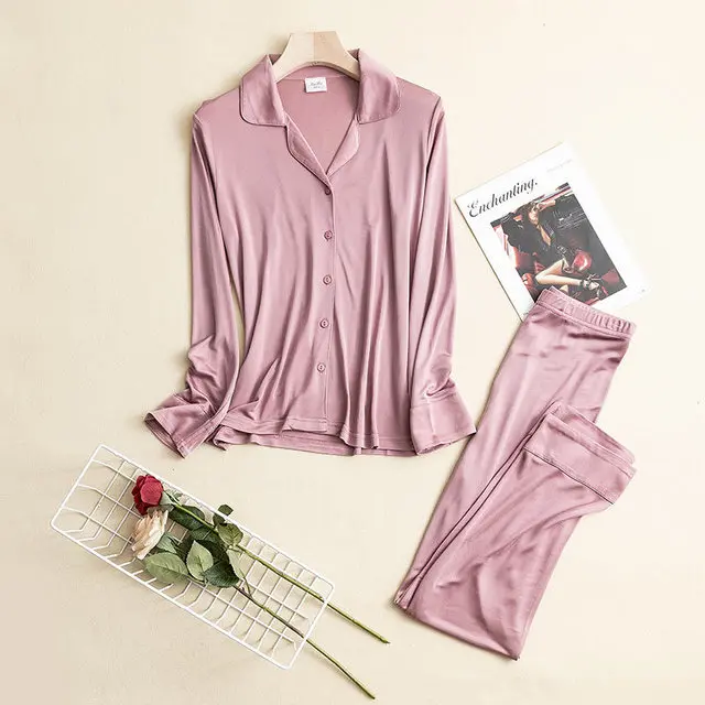 Женский пижамный комплект 50% шелк вискоза ночная рубашка M L XL 2XL TG200|Комплекты