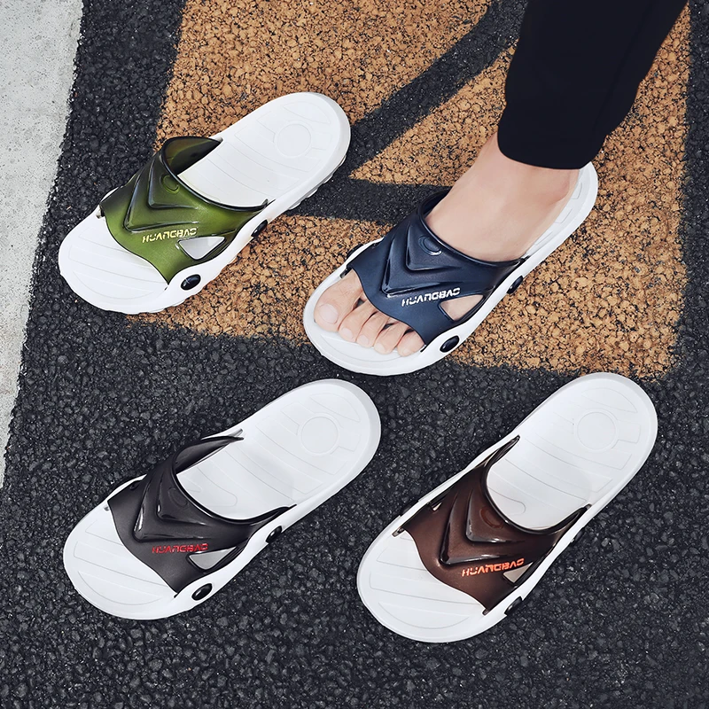 Мужские Пляжные шлепанцы темно синие сандалии на плоской подошве без застежки