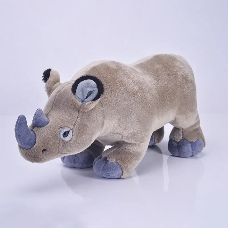

[Funny] 50cm Simulation Lifelike rhino Plush Toys cute Soft rhino Stuffed Animals doll Toy Birthday Christmas Gifts For Kids