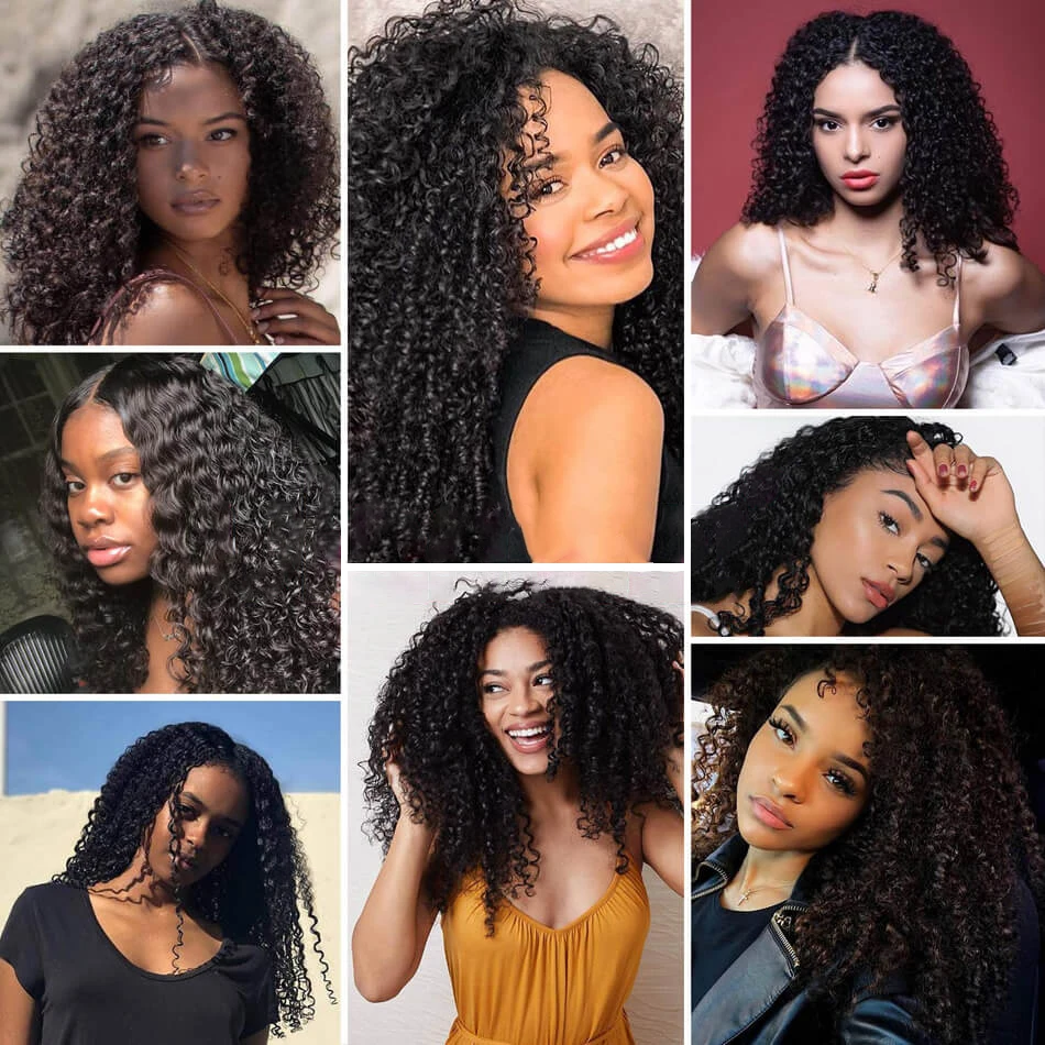 

13x4 13x6 Kinky Curly Lace Frontal Wig 4x4 Lace Closure Wig for Women Brazilian Remy Human Hair Wigs Pre-plucked Natural Color