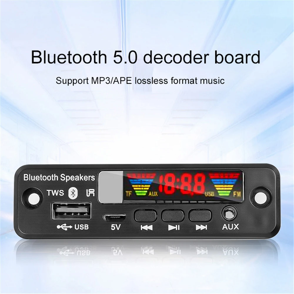 Color Screen 5V MP3 Decoder Board TWS Bluetooth 5.0 Wireless Audio Module Support APE USB AUX TF FM Radio For Car accessories |