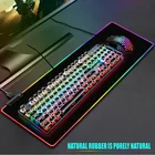 Цветная (RGB игровая Мышь Pad компьютерный геймер Мышь коврик большой игровой резиновая нескользящая Мышь коврик большой МОЗ площадку ПК Клавиатура ноутбука Настольный коврик