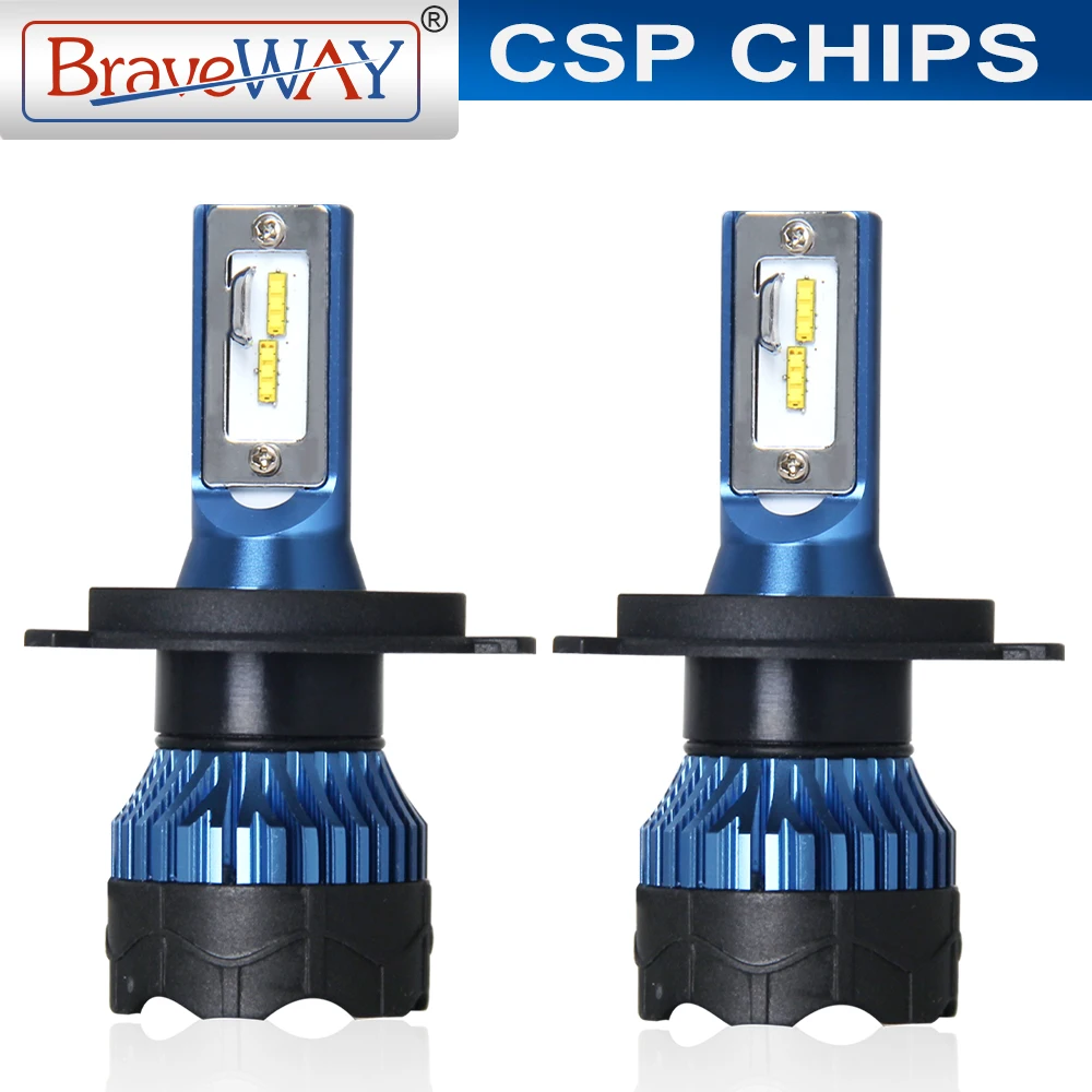 BraveWay светодиодный автомобильный головной светильник лампы H4 H7 H1 Turbo Led 9006 HB4 светодиодные лампы все для автомобиля противотуманный светильник H11 HB3 лампа для авто светильник