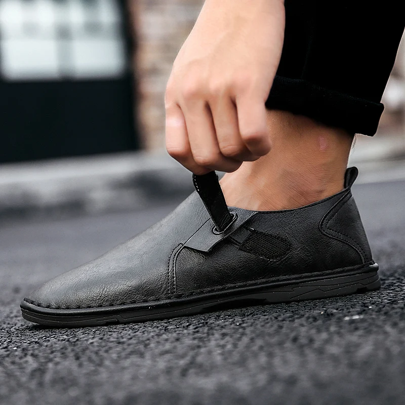 Мужская повседневная обувь Мужские Лоферы качество Обувь из спилка туфли на