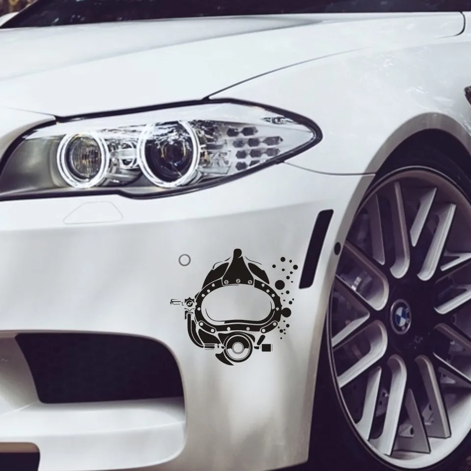 

Personality Car Sticker Diving Diving Mask Car Accessories PVC Waterproof Sunscreen Decals for All Models, 15cm*14cm
