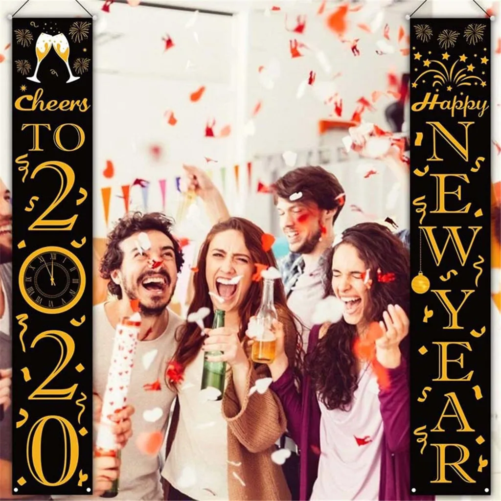 Плакат Баннер с новым годом 2020 постер для крыльца баннер подвесные фотофлаги на