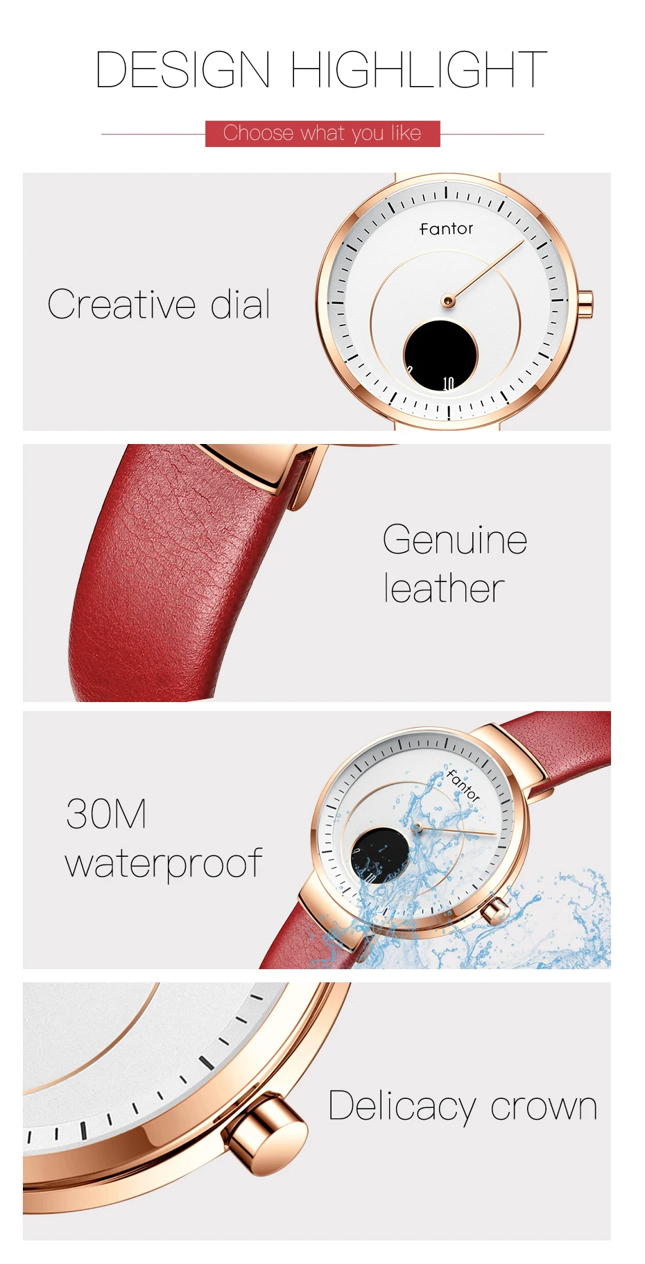 Fantor женские часы люксовый бренд циферблат кожа montre femme женские наручные часы водонепроницаемые relogio feminino