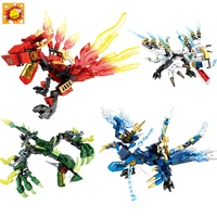 4 types ninja dragon knight swordsman model kai jay zane figures building blocks kids toys bricks gift for children boys