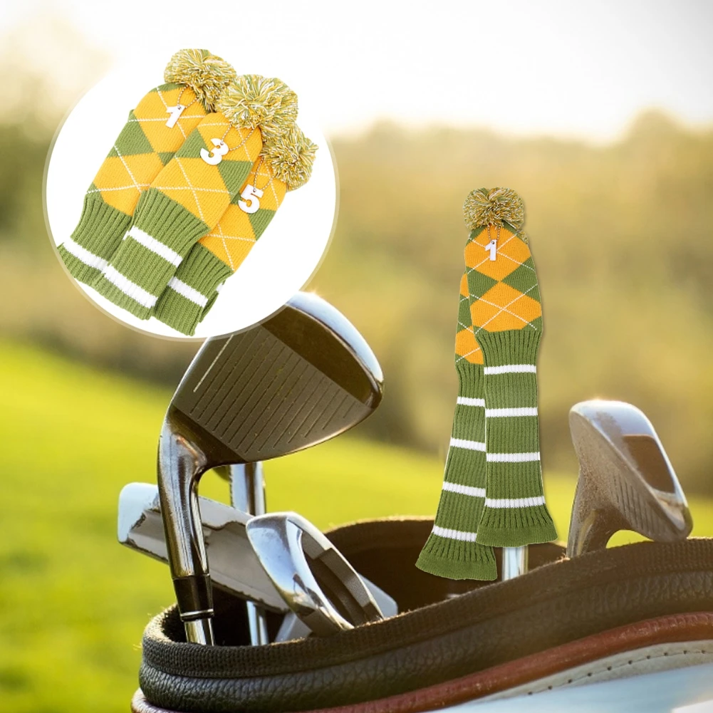 

3PCS Golf Club Head Covers Set Drivers Golf Iron Head Covers Wedges Covers For Golf Clubs Driver And Fairway Head Covers