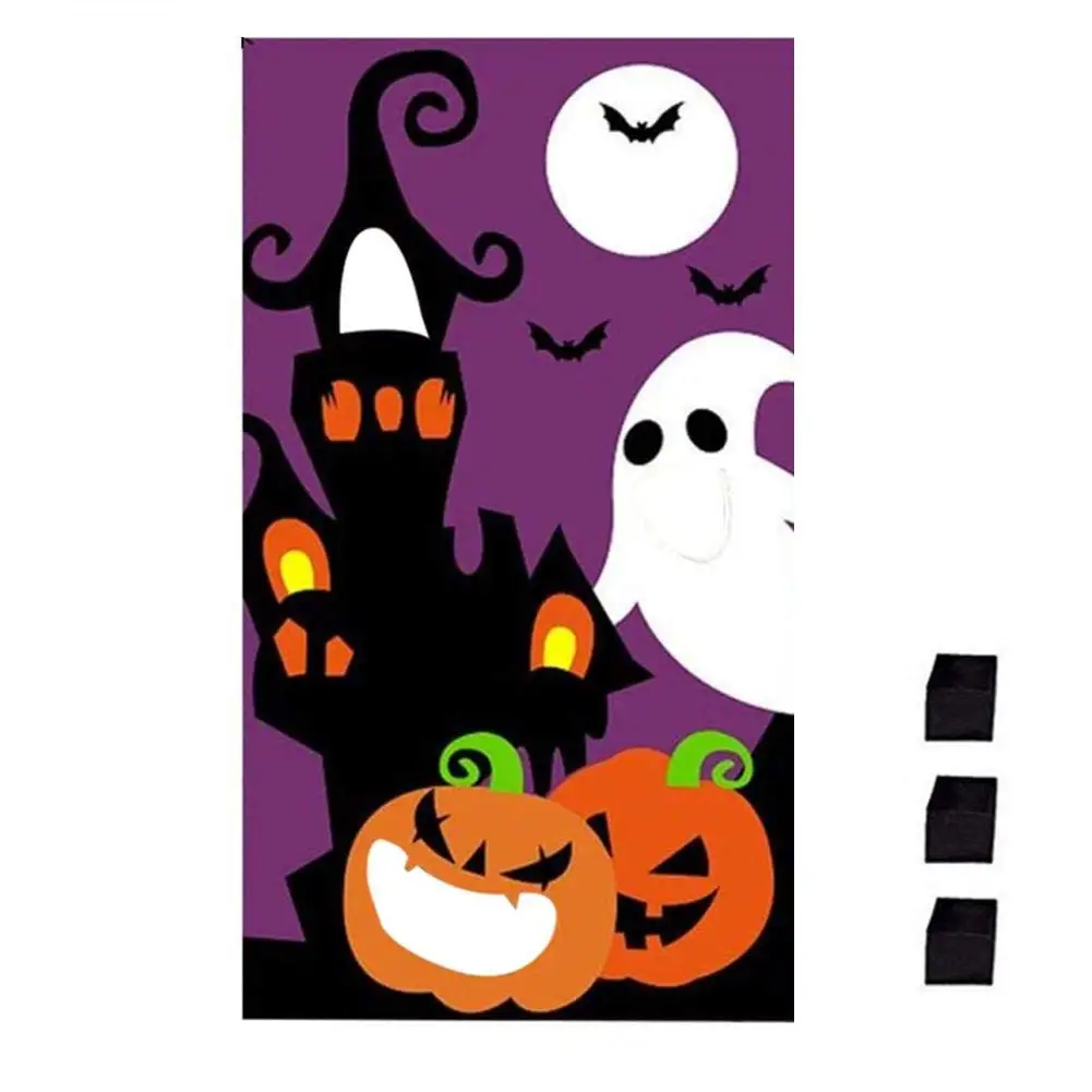 Halloween Bean Bag Toss Games Pumpkin with 3 Bags for Families Kids Travel | Дом и сад