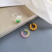 mihan sweet jewelry acrylic clip earrings 2021 new design spring summer style flower ear clip no pierce for girl accessories