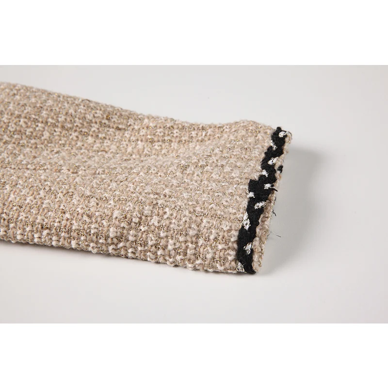 Женское осеннее винтажное твидовое короткое пальто верхняя одежда с длинным