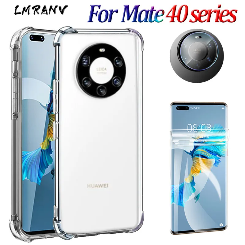 

Protector Case Huawei Mate40 pro+Soft Hydrogel Film Mate 40 pro plus Transparent SmartPhone Back Cover Huavei Mate 40pro 5G Case