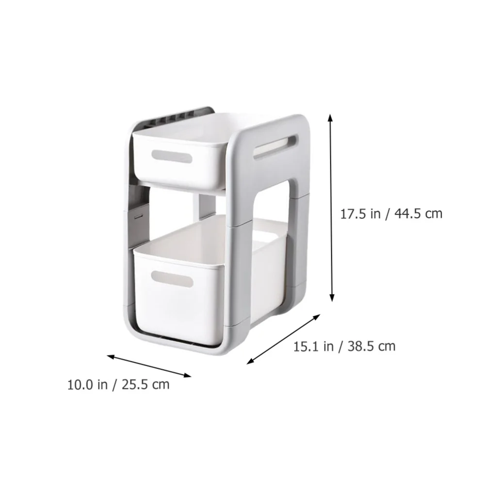 

2-Tier Desktop Storage Rack Spice Bottle Rack Drawer Type Toiletry Rack (Small)