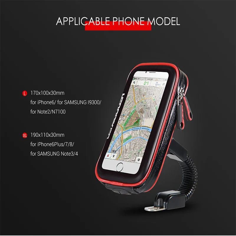 L/XL Водонепроницаемый велосипед для крепления мобильного телефона на держатель