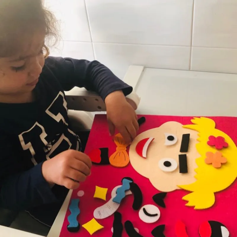 

Kids DIY 3D Emotion Puzzle Toys Cartoon Facial Expression Stickers Learning Educational Toys For Children Art Drawing Craft Kits